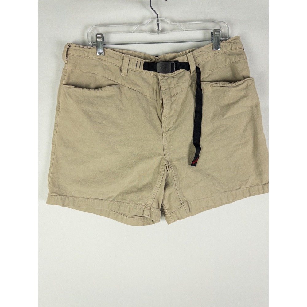 VTG Gramicci Belted Climbing Shorts Womens XL 18 Khaki Made in USA Gorpcore Outd